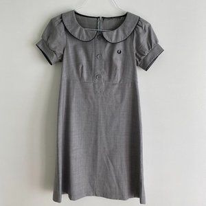 Fred Perry wool grey mini winter falldress with puffer sleeve - read description
